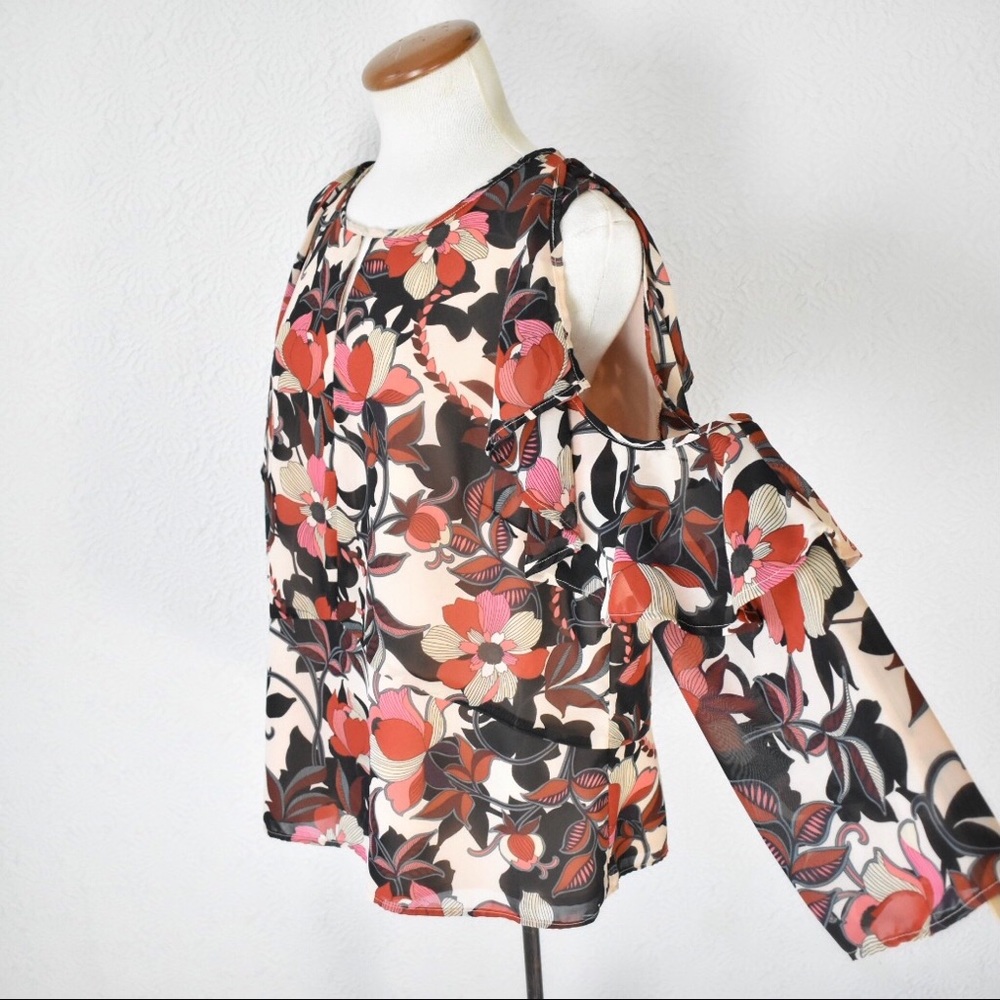 Nanette by Nanette Lepore ‘Savannah Rose’ Cold Shoulder Blouse